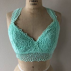 ❤️ 3/$15 • NWT Aerie Floral Lace Halter Bralette